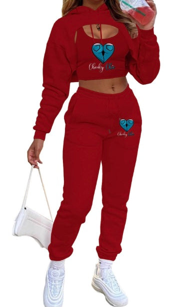 Hoodie Vest & Jogger Pants 3 Piece Set