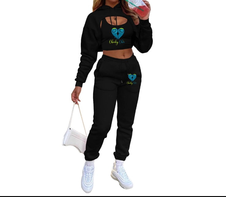Hoodie Vest & Jogger Pants 3 Piece Set