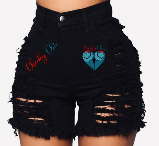 Cheeky Slit Jean Shorts