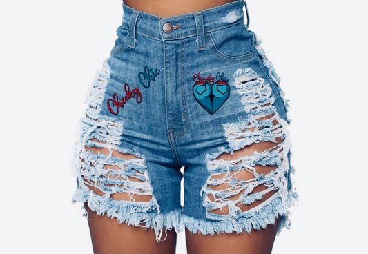 Cheeky Slit Jean Shorts