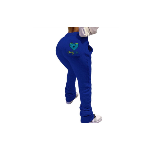 Women thick fleece stacked jogger sweatpants
